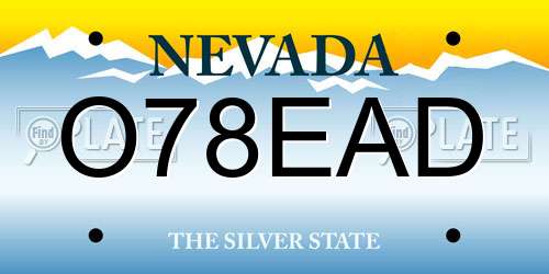 O78EAD Nevada License Plate