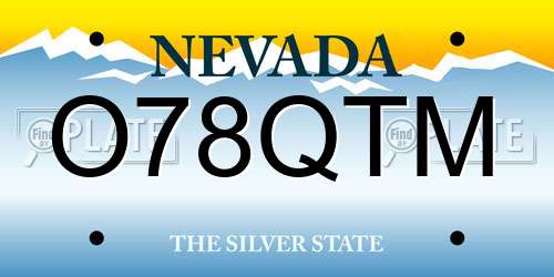 O78QTM Nevada License Plate