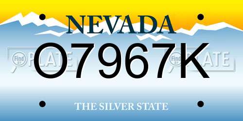 O7967K Nevada License Plate