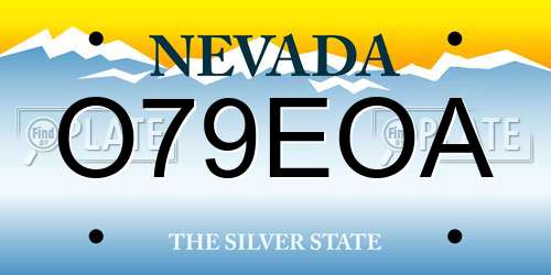 O79EOA Nevada License Plate