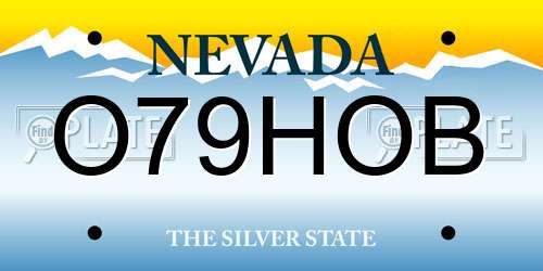 O79HOB Nevada License Plate