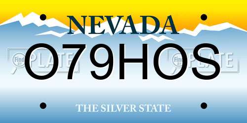 O79HOS Nevada License Plate