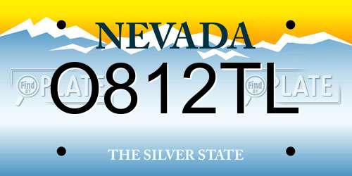 O812TL Nevada License Plate