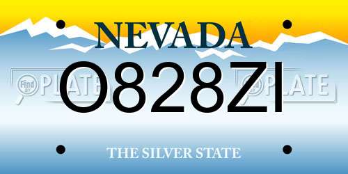 O828ZI Nevada License Plate