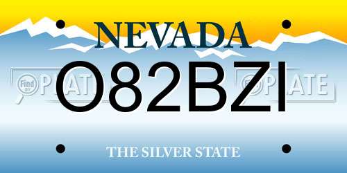 O82BZI Nevada License Plate