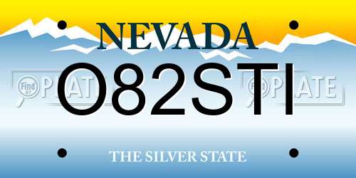 O82STI Nevada License Plate
