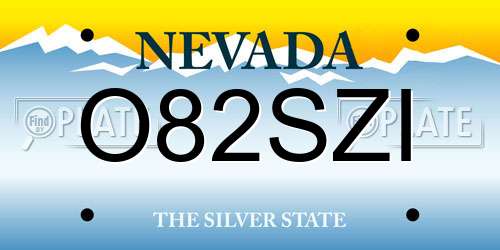 O82SZI Nevada License Plate