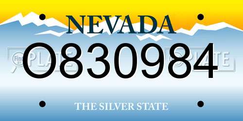 O830984 Nevada License Plate