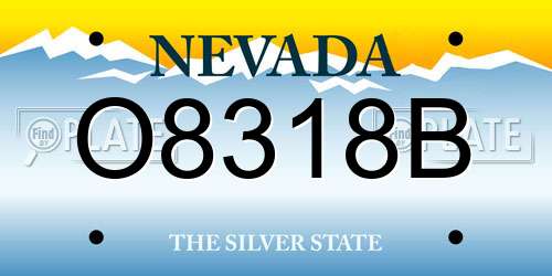 O8318B Nevada License Plate