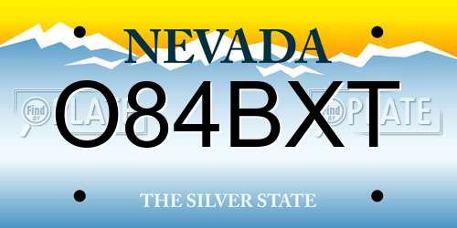 O84BXT Nevada License Plate