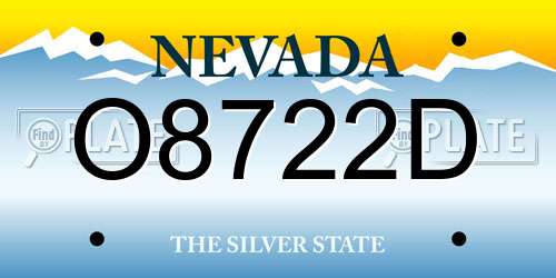 O8722D Nevada License Plate