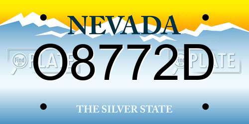 O8772D Nevada License Plate