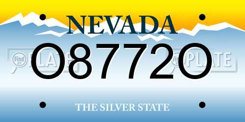 O8772O Nevada License Plate
