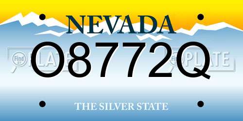 O8772Q Nevada License Plate
