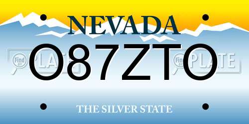 O87ZTO Nevada License Plate