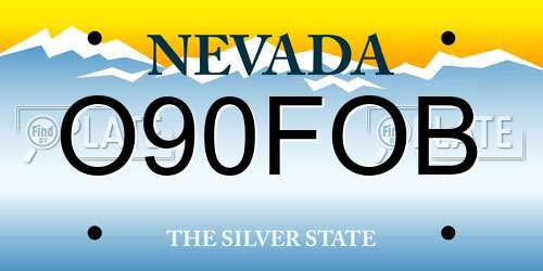 O90FOB Nevada License Plate