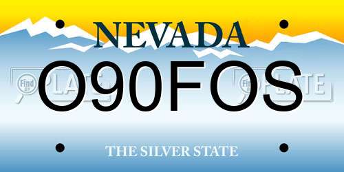 O90FOS Nevada License Plate