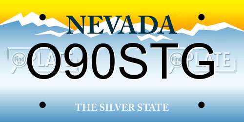 O90STG Nevada License Plate