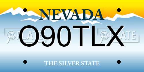 O90TLX Nevada License Plate