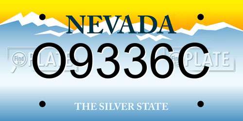 O9336C Nevada License Plate