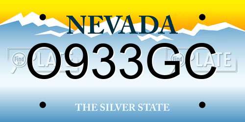 O933GC Nevada License Plate