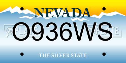 O936WS Nevada License Plate