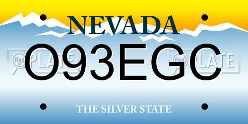 O93EGC Nevada License Plate
