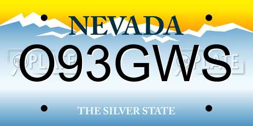 O93GWS Nevada License Plate