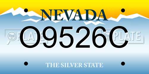 O9526C Nevada License Plate