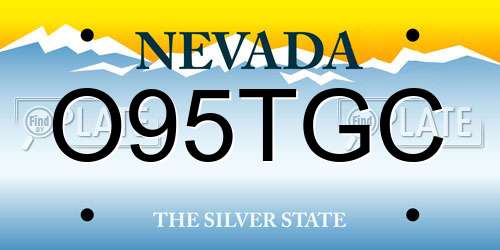 O95TGC Nevada License Plate