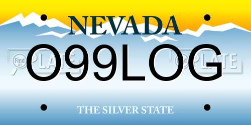 O99LOG Nevada License Plate