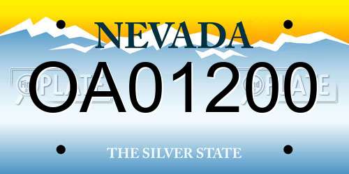 OA01200 Nevada License Plate