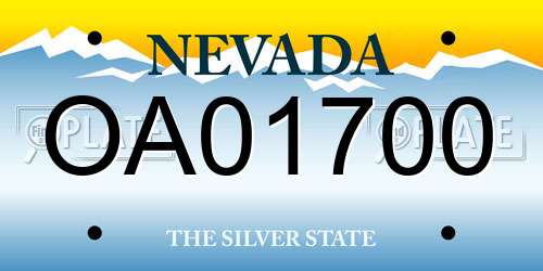 OA01700 Nevada License Plate