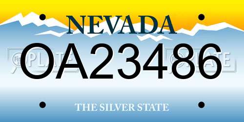 OA23486 Nevada License Plate
