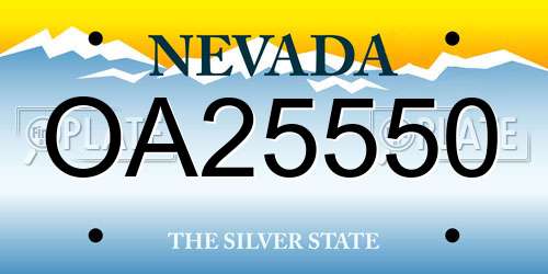 OA25550 Nevada License Plate