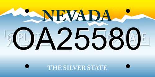 OA25580 Nevada License Plate