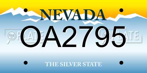 OA2795 Nevada License Plate