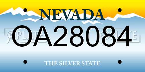 OA28084 Nevada License Plate