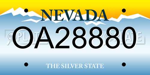 OA28880 Nevada License Plate