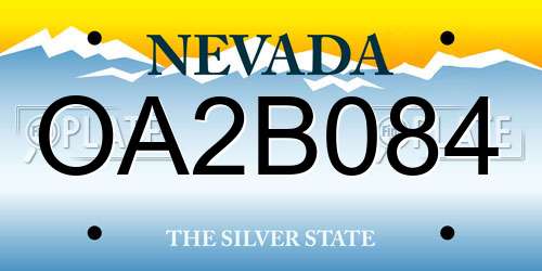 OA2B084 Nevada License Plate