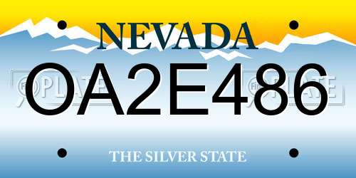 OA2E486 Nevada License Plate
