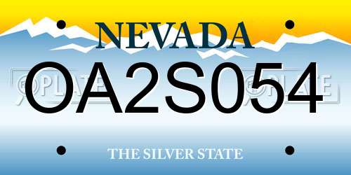 OA2S054 Nevada License Plate