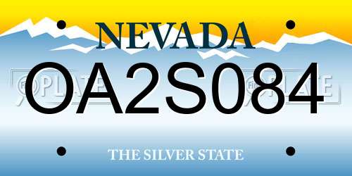 OA2S084 Nevada License Plate