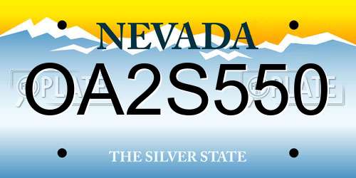 OA2S550 Nevada License Plate