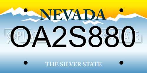 OA2S880 Nevada License Plate