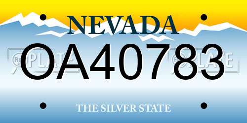 OA40783 Nevada License Plate