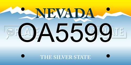 OA5599 Nevada License Plate