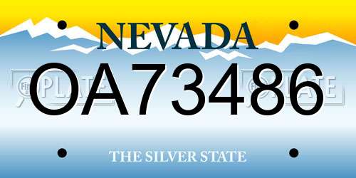 OA73486 Nevada License Plate