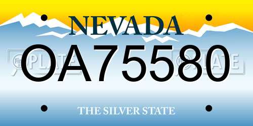 OA75580 Nevada License Plate