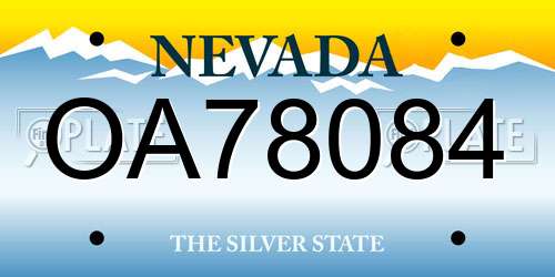 OA78084 Nevada License Plate